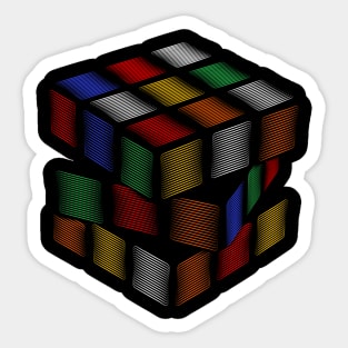 Hazy Illusion Cube - Rubik's Cube Inspired Design for people who know How to Solve a Rubik's Cube Sticker